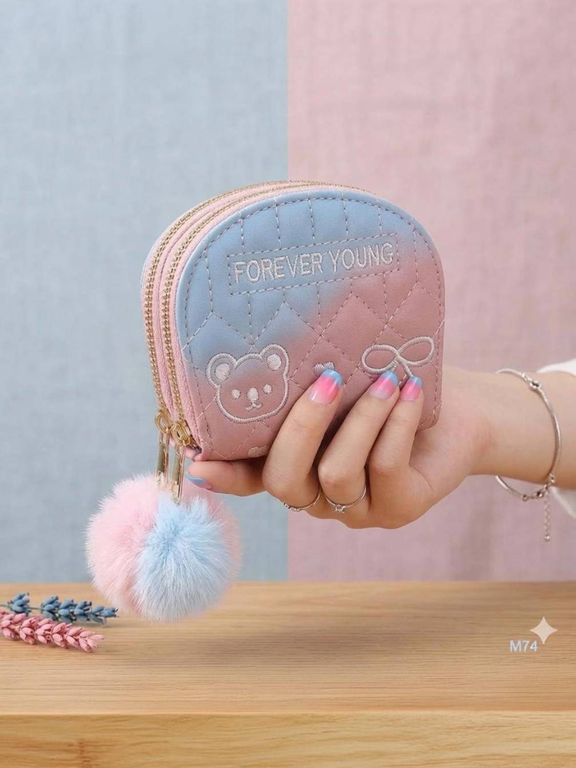 BTB Girls Casual Pink Artificial Leather Wrist Wallet