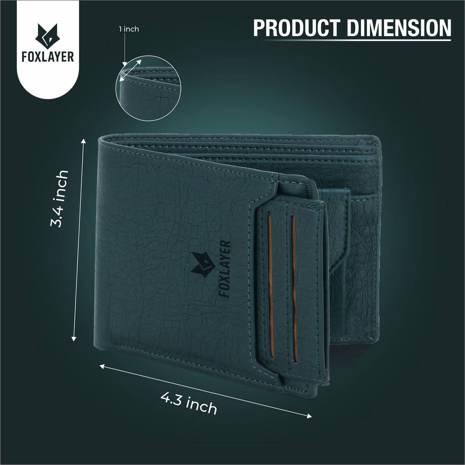 Foxlayer Green Leather Wallet - Image 1