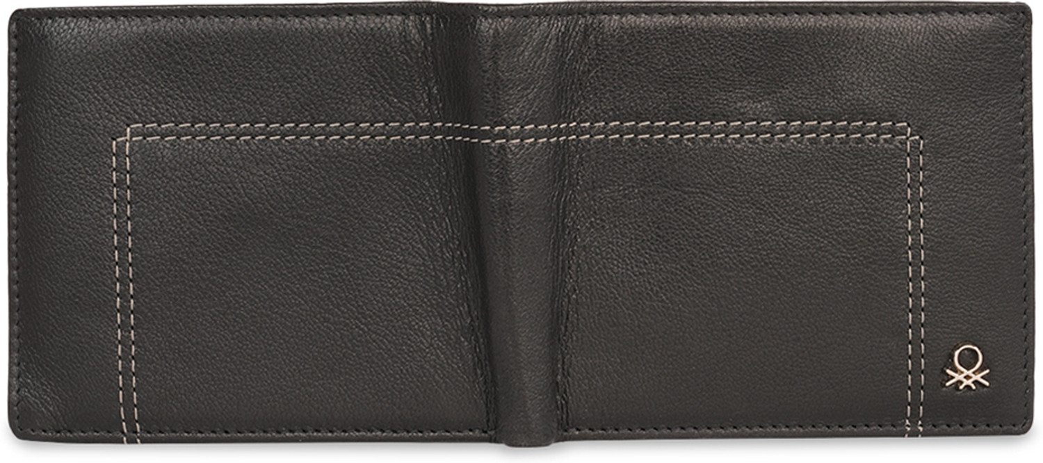 Image of United Colors of Benetton Men Casual Black Genuine Leather Wallet