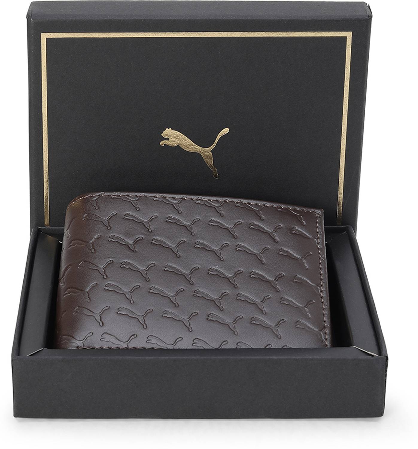 PUMA Men Casual Brown Genuine Leather Wallet (4 Card Slots)