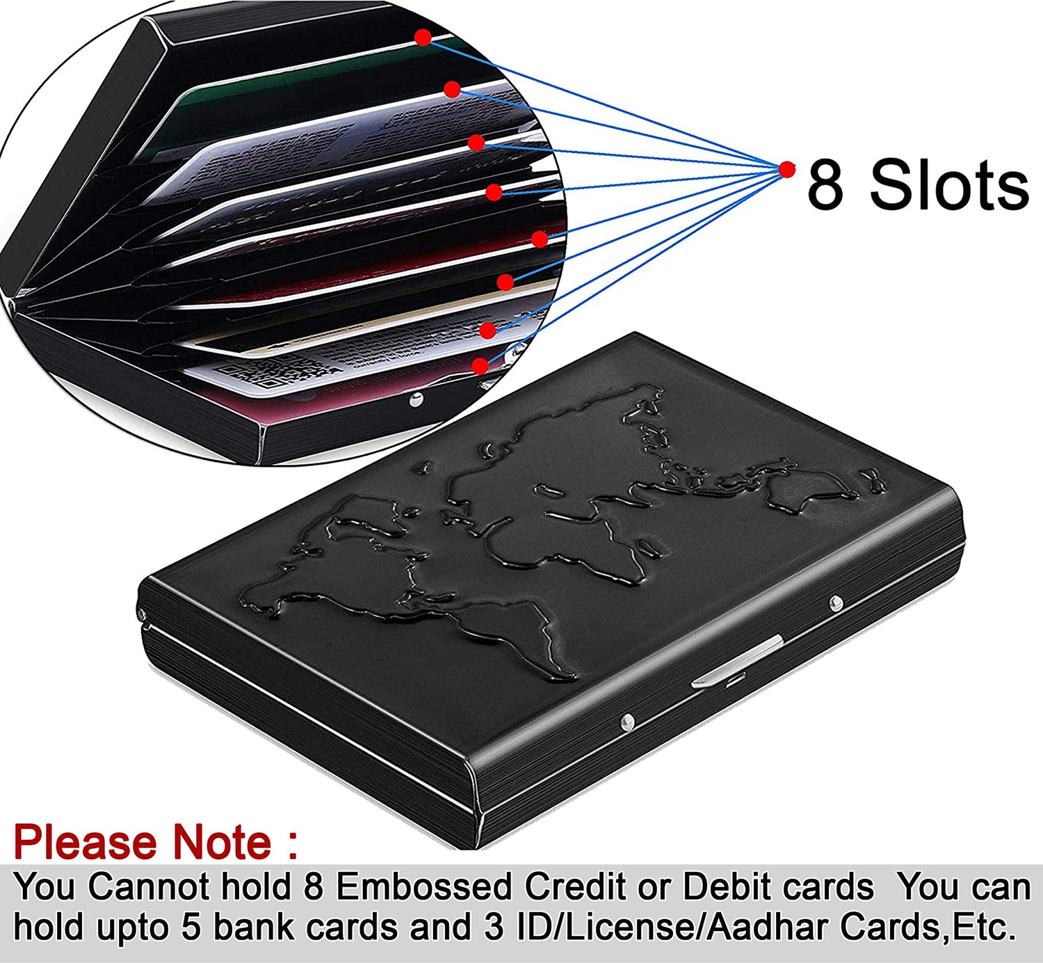 Image of STORITE Men & Women Casual, Formal, Travel, Trendy Black Aluminium Card Holder
