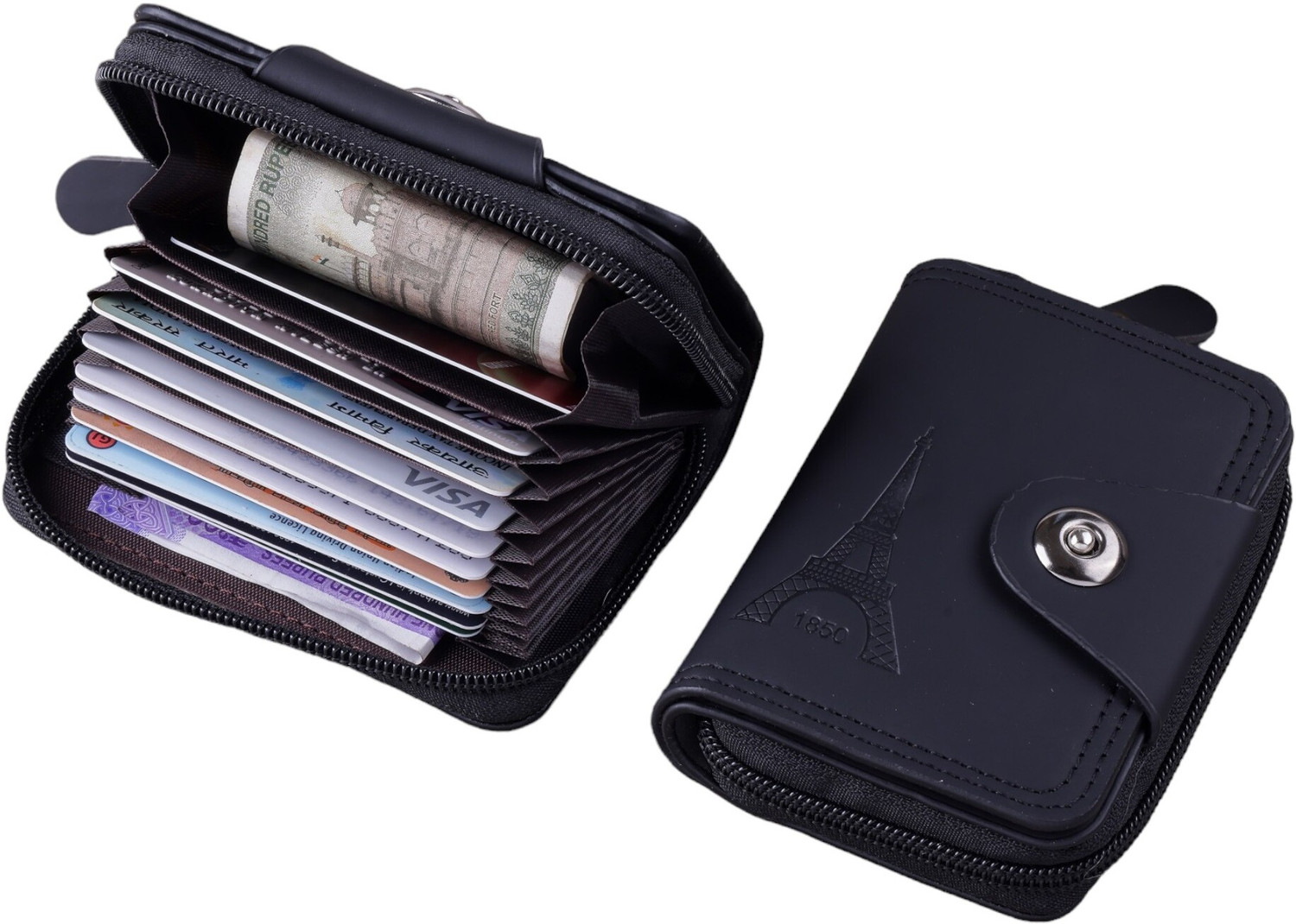 Image of watchstar Men & Women Casual, Formal Black Genuine Leather Wallet