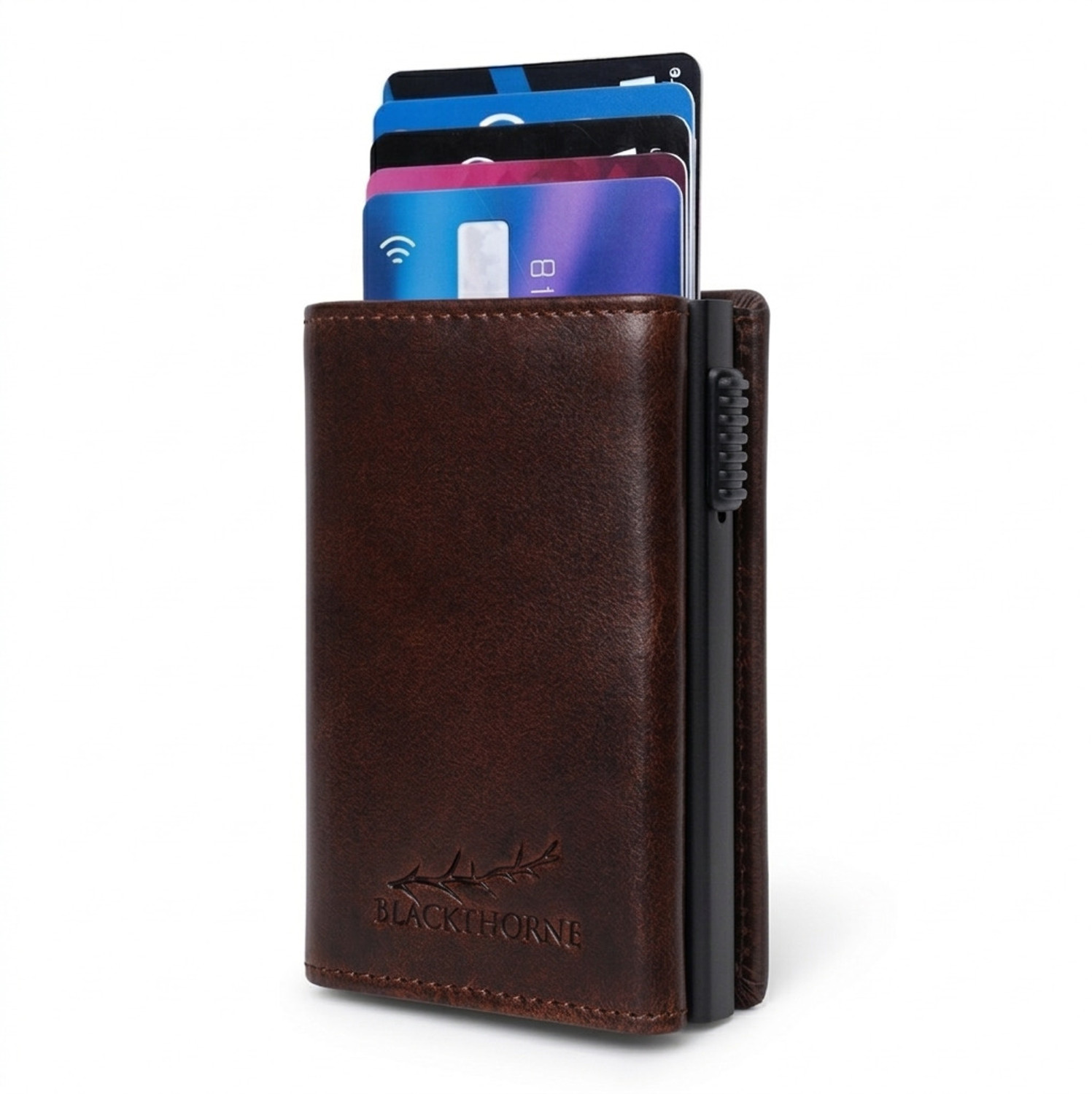 Image of Blackthorne Men Casual, Travel, Formal, Trendy Brown Genuine Leather Wallet
