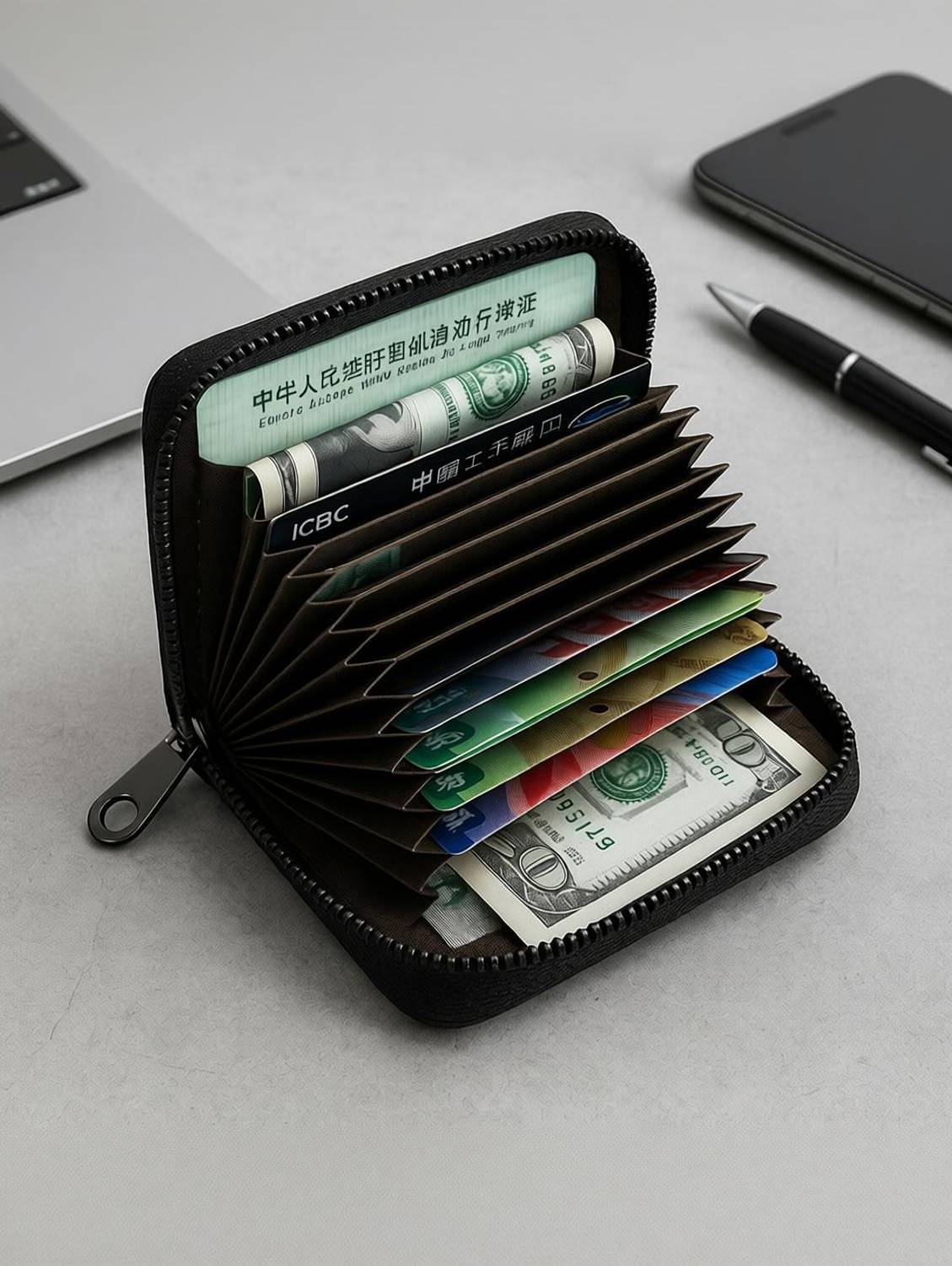 BPRIDE Men & Women Black Genuine Leather Card Holder
