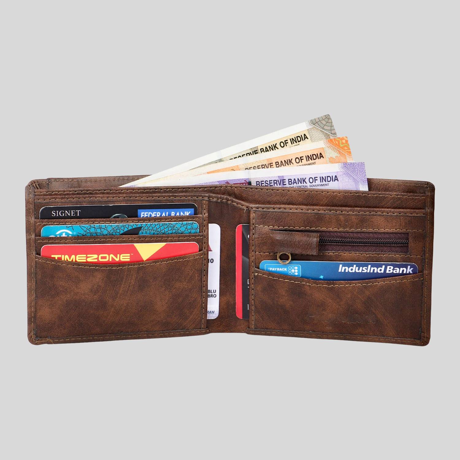 HouseOfCommon Men Brown Leather Wallet - Image 3