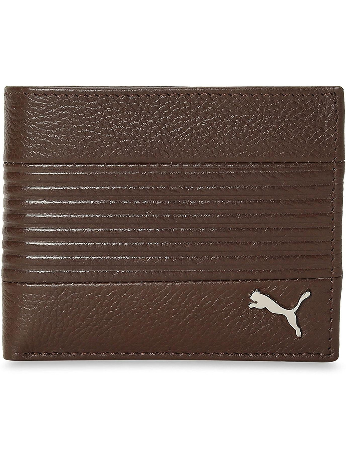 PUMA Men & Women Brown Genuine Leather Wallet