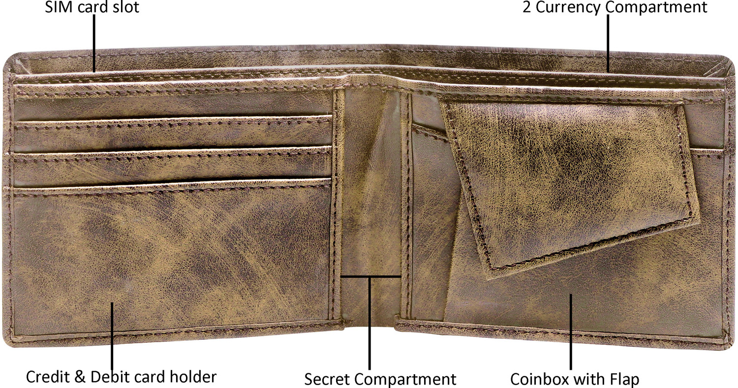 Image of RKSTORE Men Casual, Evening /Party, Formal Brown Artificial Leather Wallet (3 Card Slots)