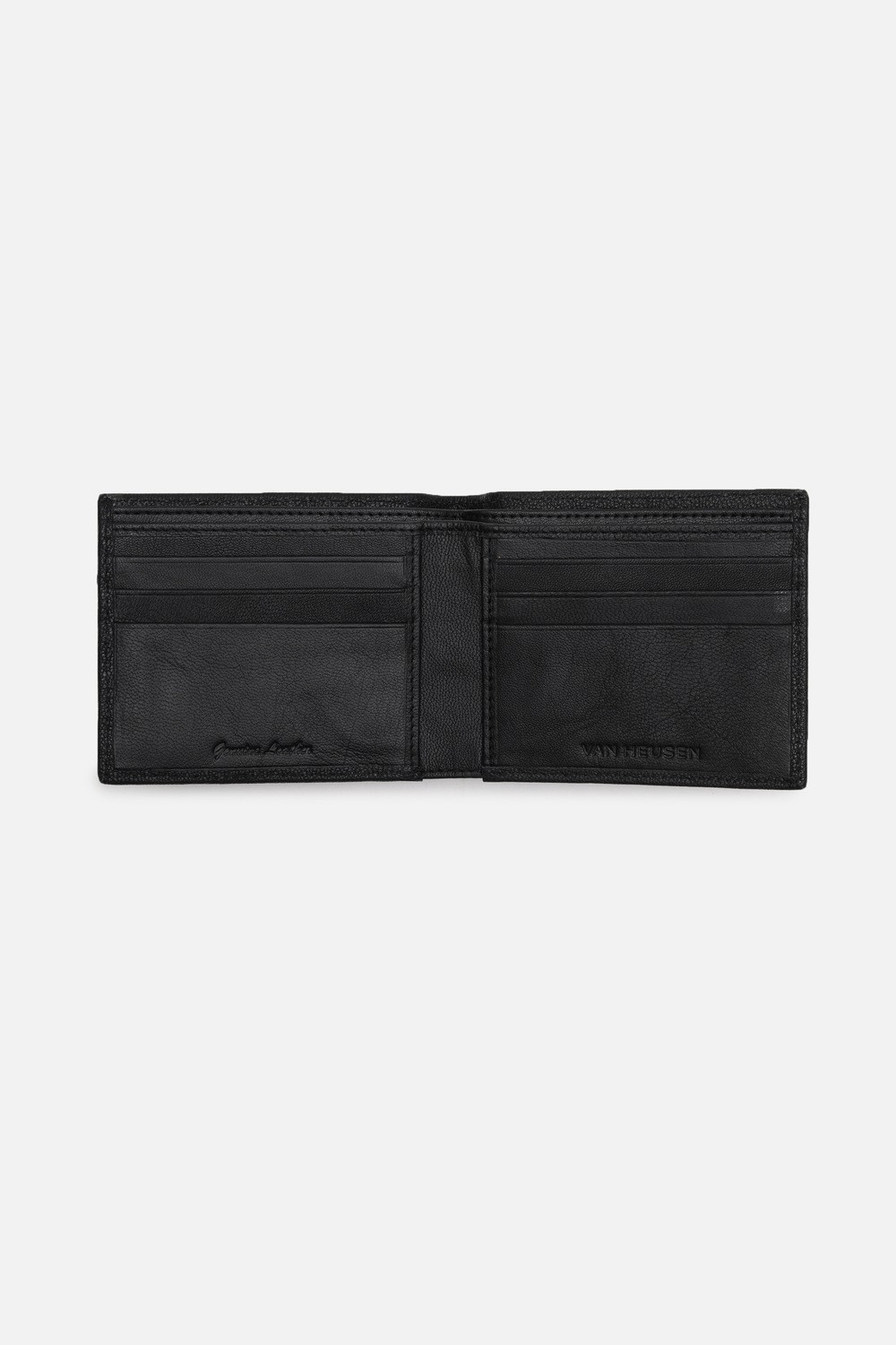 Image of VAN HEUSEN Men Casual Black Genuine Leather Wallet (1 Card Slot)