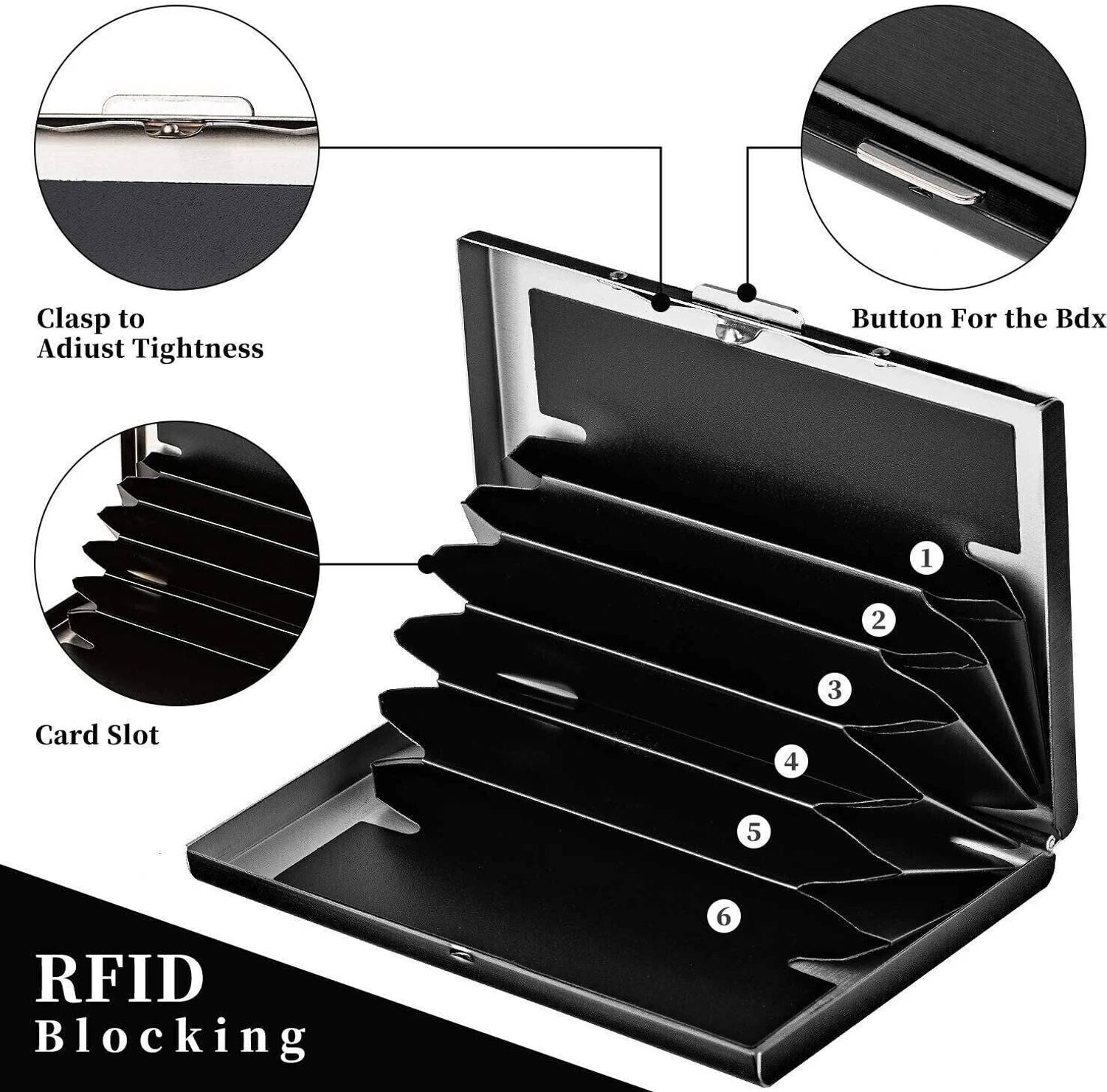 Electro Wolf Black Aluminium Card Holder - Image 5