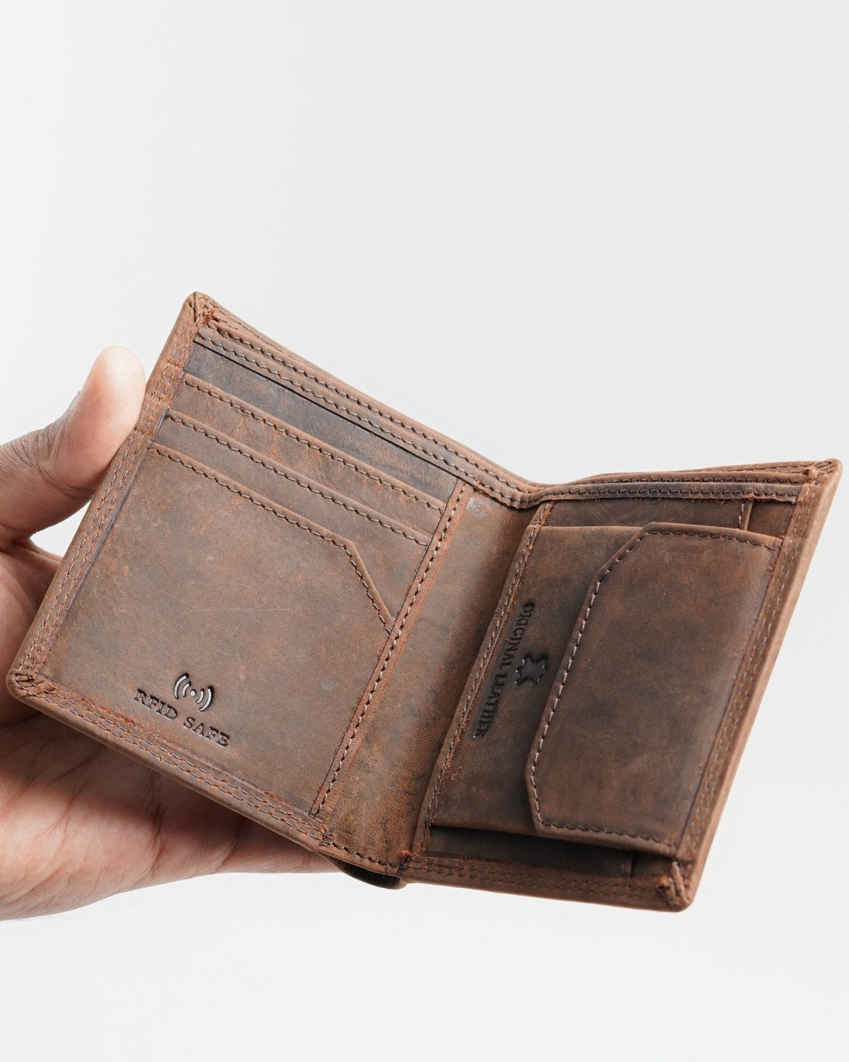 Image of BELFORD ENGLAND Men Brown Genuine Leather Wallet