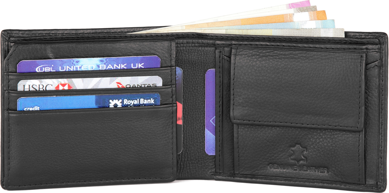 Image of PROVOGUE Men Casual, Evening /Party, Formal, Travel Black Genuine Leather Wallet