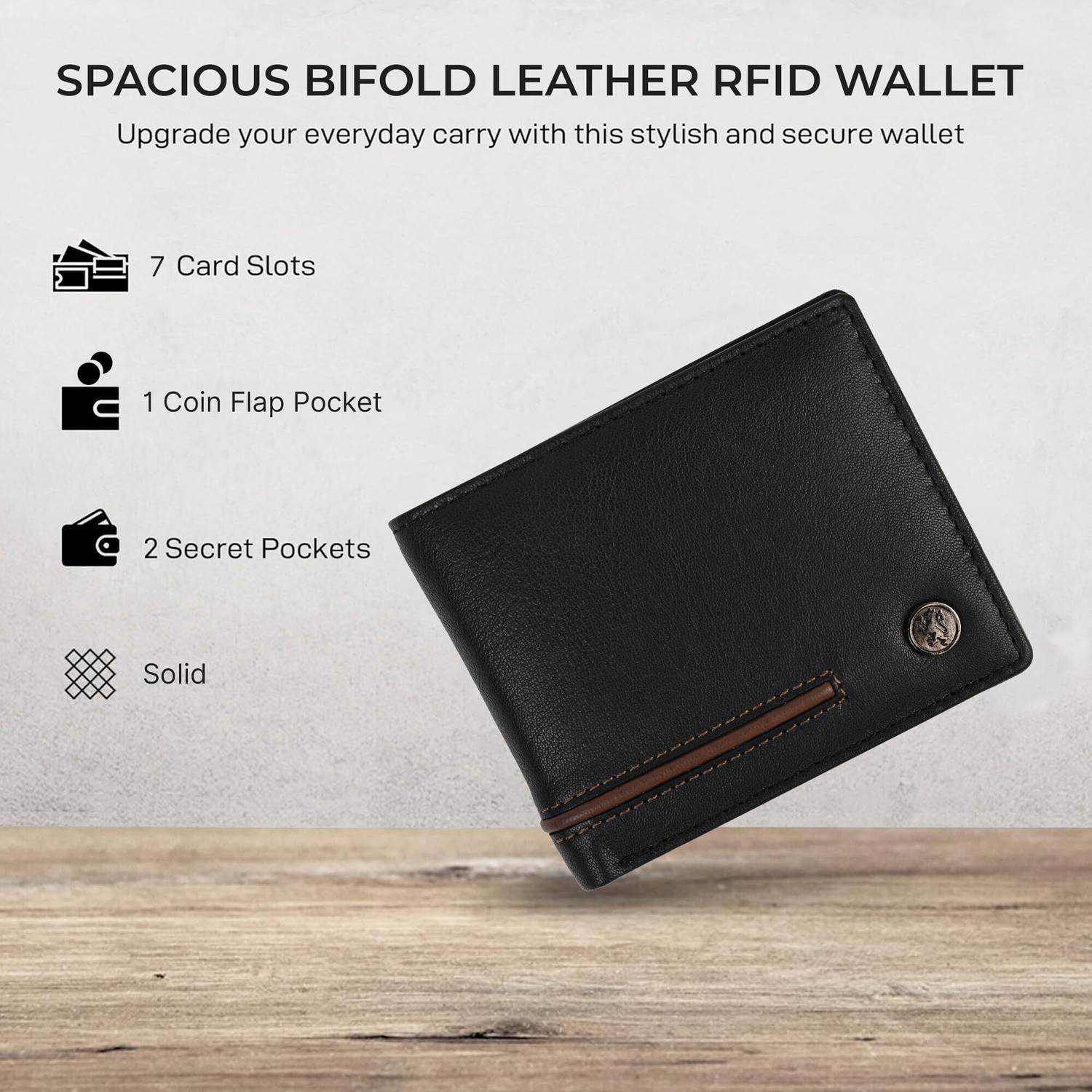 RED TAPE Men Black Leather Wallet - Image 2