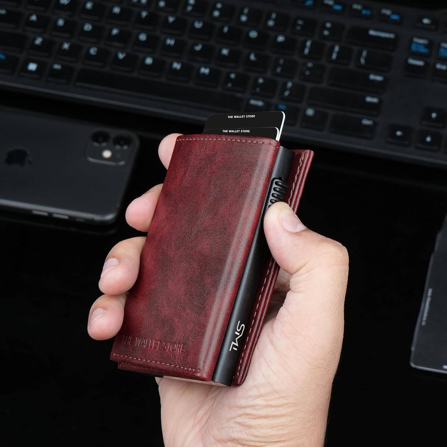thewalletstore Men Maroon Leather Wallet - Image 4