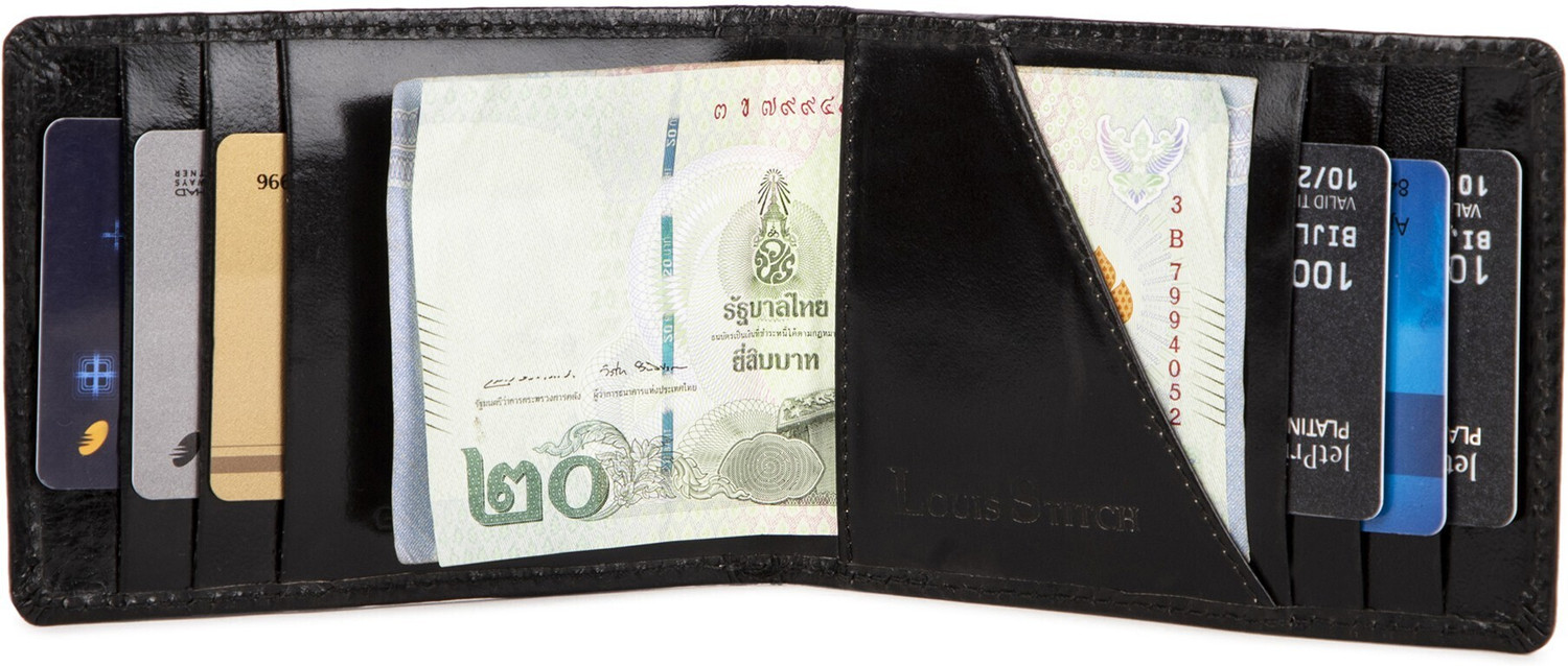 Image of LOUIS STITCH Men Casual Black Genuine Leather Wallet