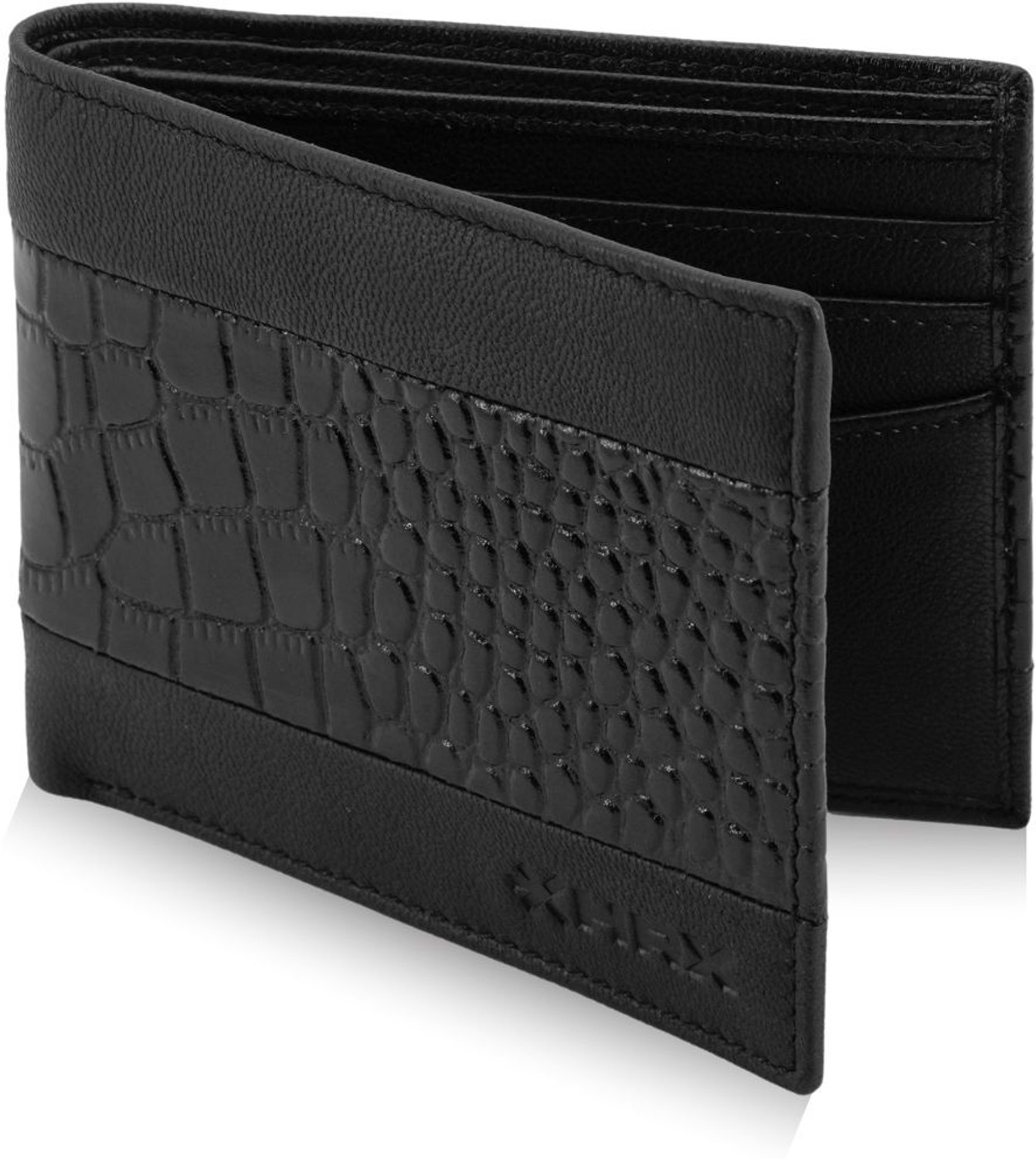 Image of HRX by Hrithik Roshan Men Casual Black Genuine Leather Wallet