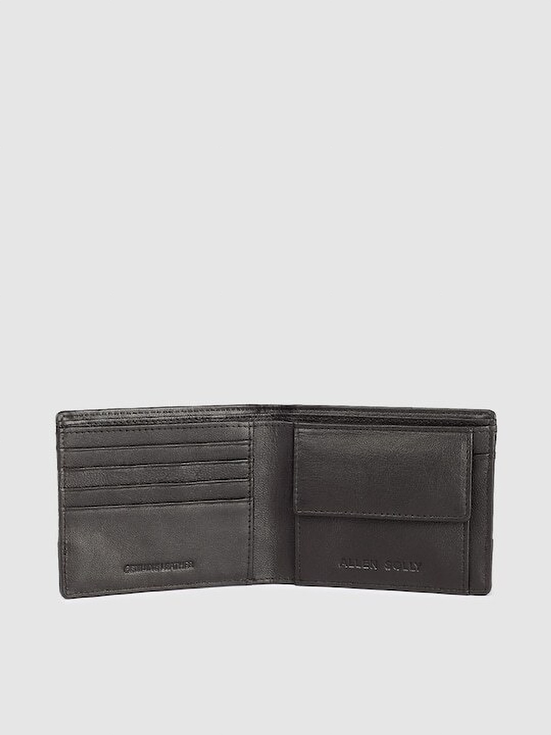 Image of Allen Solly Men Casual Black, Grey Genuine Leather Wallet