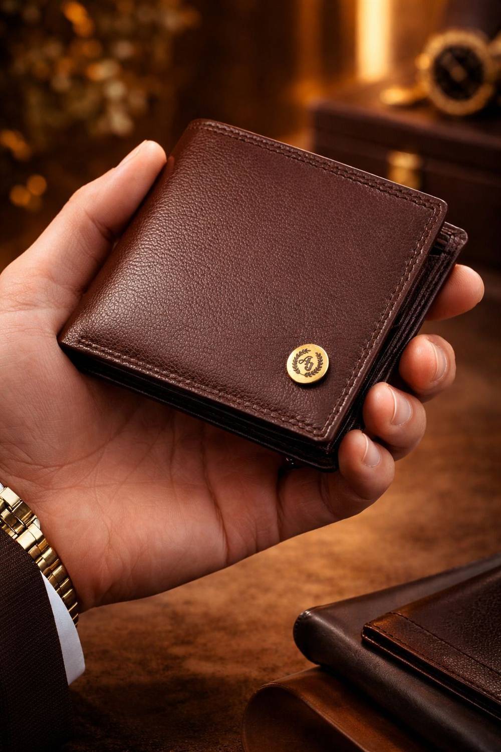 AJANTA Men Casual, Ethnic, Formal Brown Genuine Leather Wallet