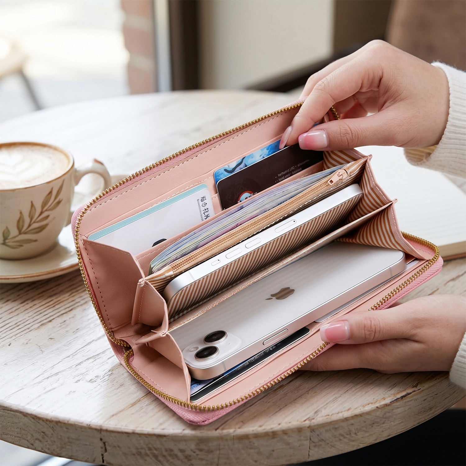 Image of SYGA Women Pink Genuine Leather Wallet
