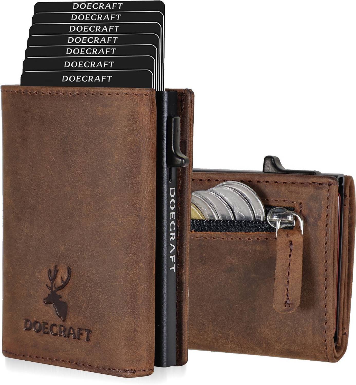 DOECRAFT Men Brown Leather Wallet