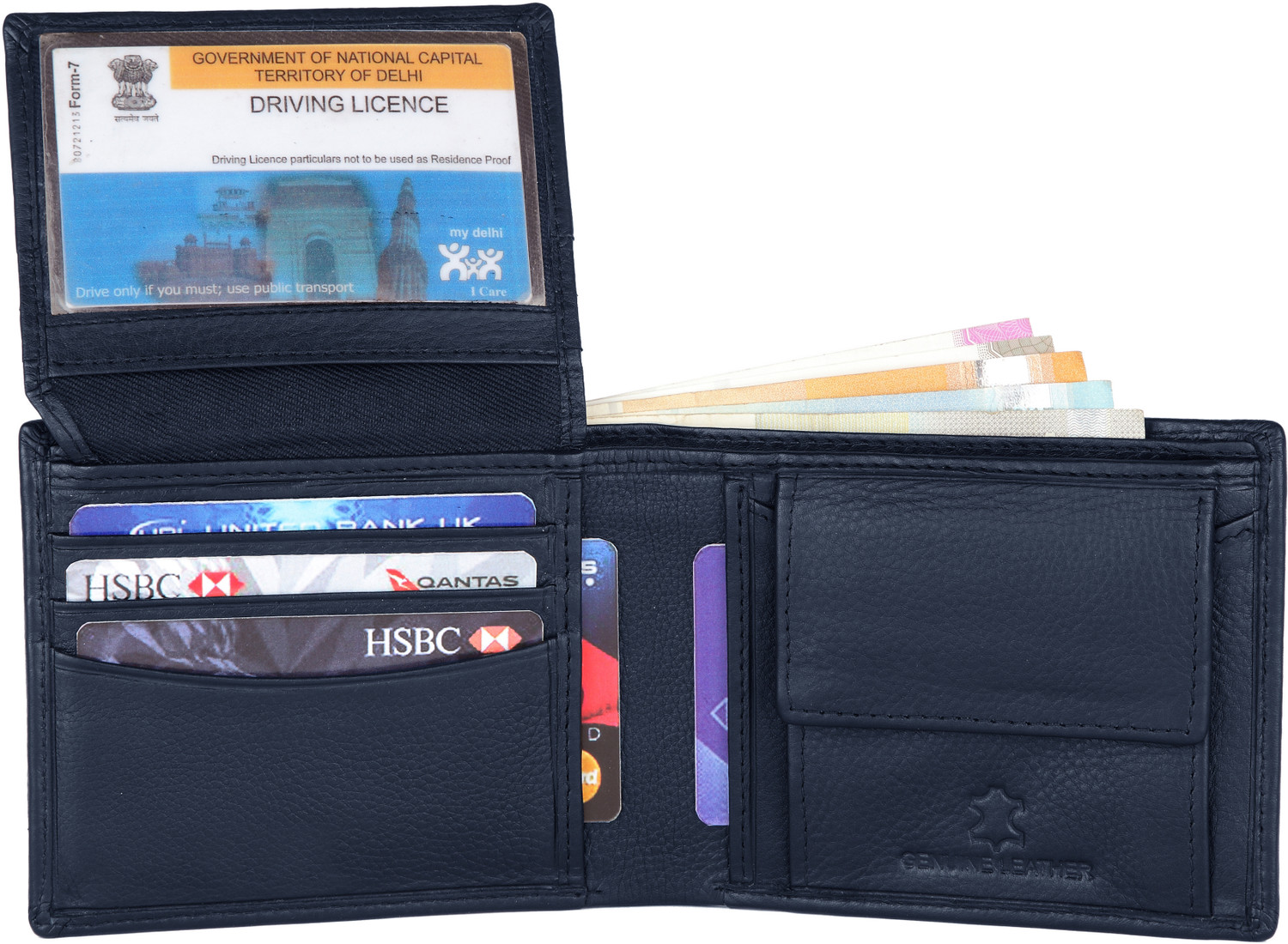 Image of PROVOGUE Men Casual, Evening /Party, Formal, Travel Blue Genuine Leather Wallet