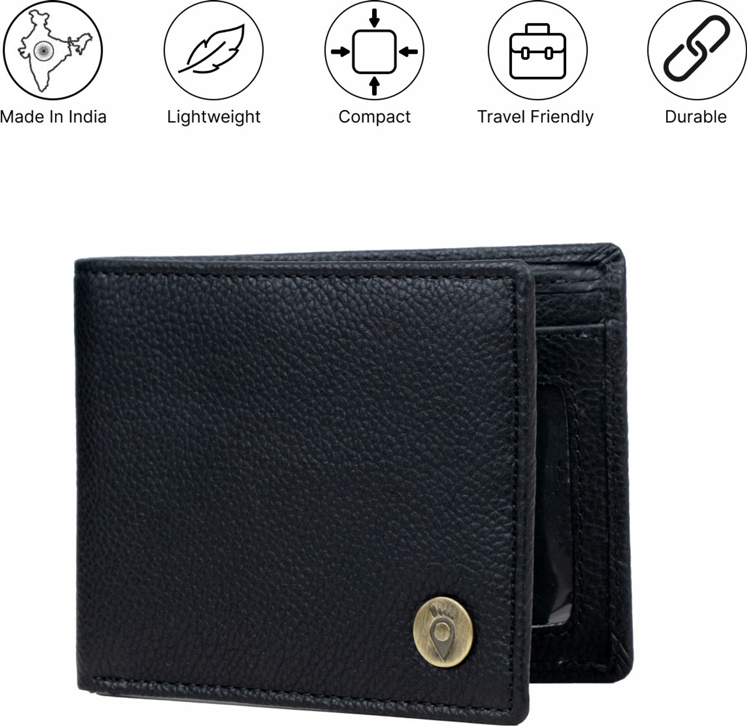 Image of Travalate Men Casual Black Genuine Leather Wallet