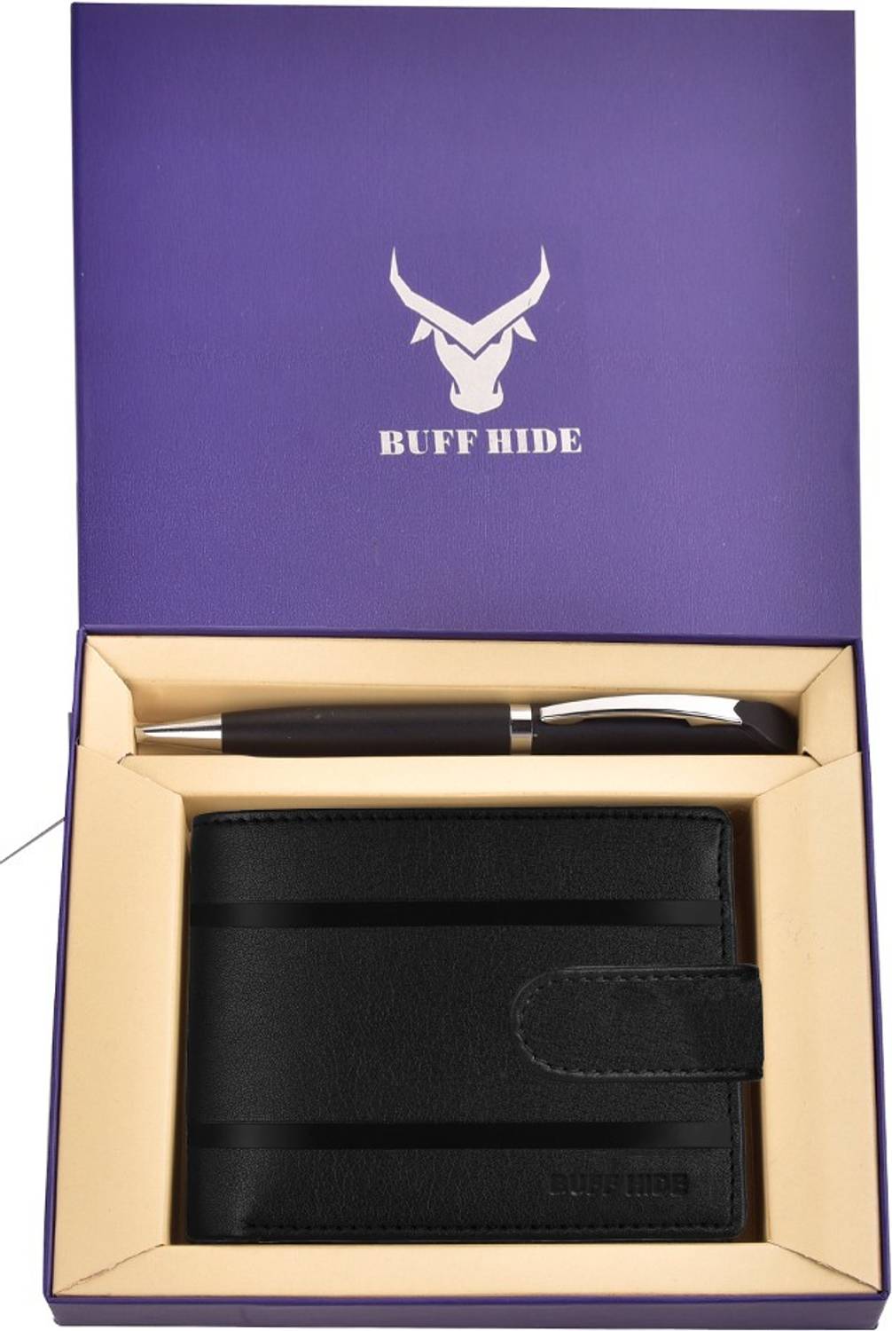 BUFFHIDE Men Casual, Formal Black Genuine Leather Wallet