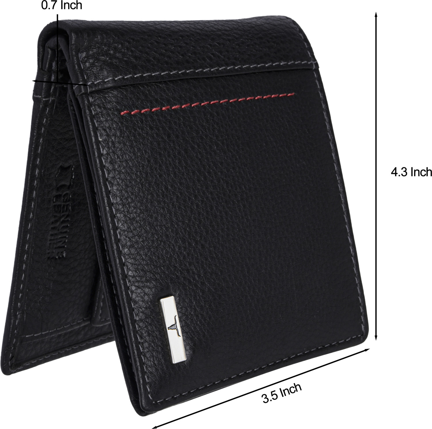 Image of URBAN FOREST Men Casual Black Genuine Leather Wallet