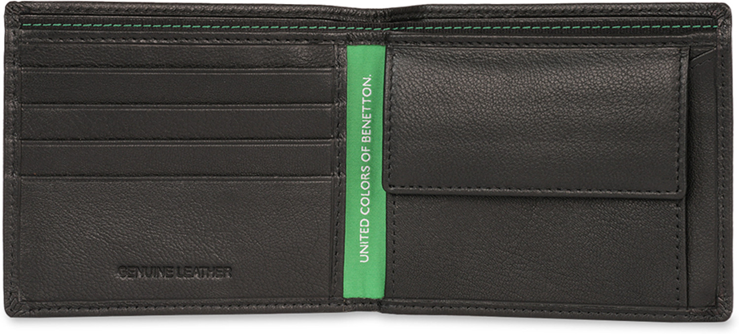 Image of United Colors of Benetton Men Casual Black Genuine Leather Wallet