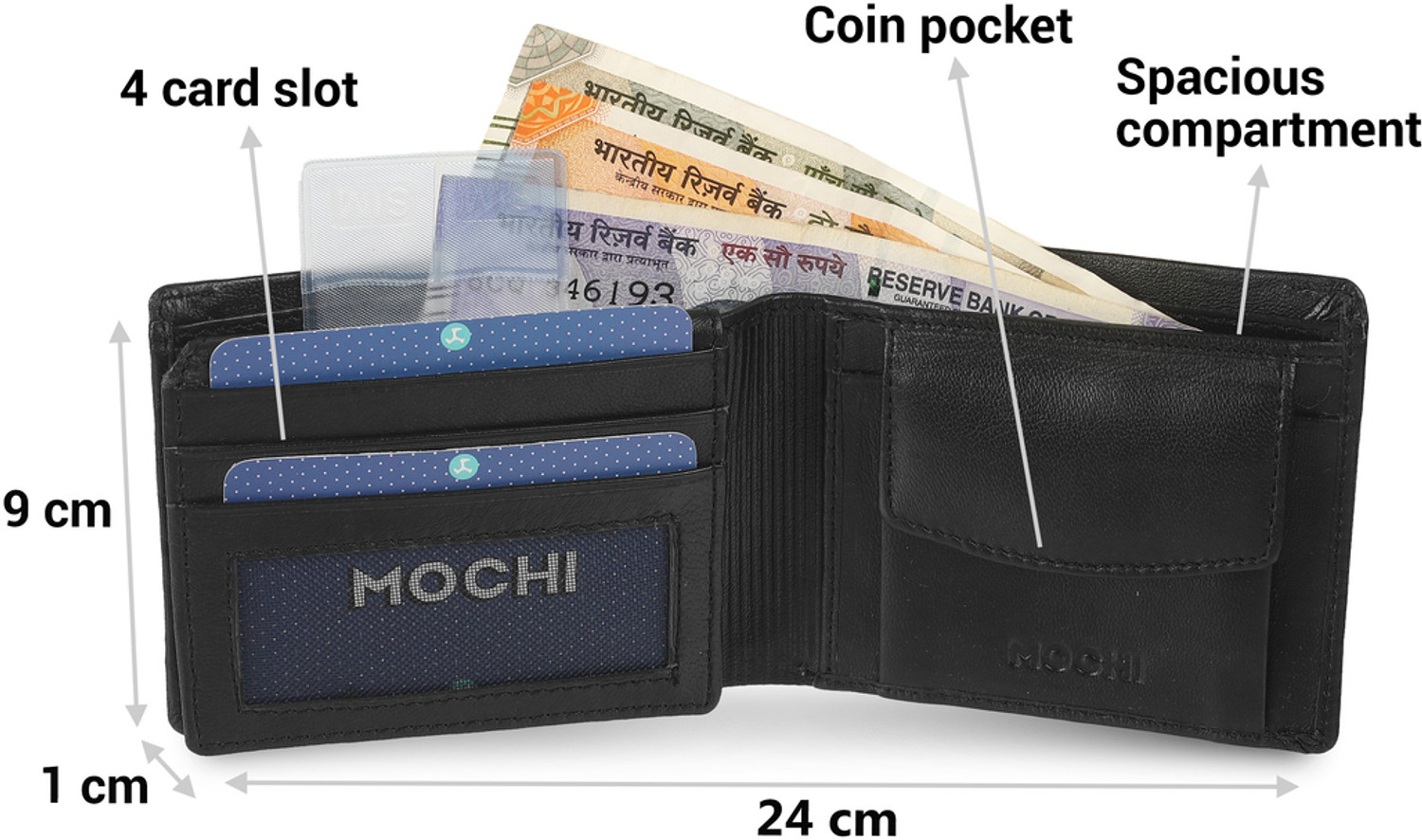 Image of MOCHI Men Black Artificial Leather Wallet