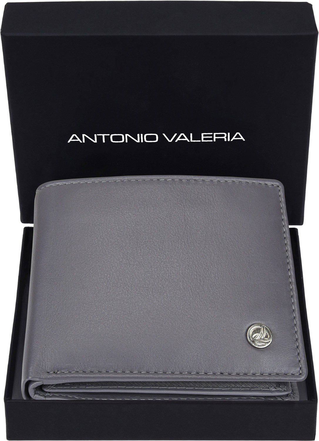Image of Antonio Valeria Men Casual Grey Genuine Leather Wallet