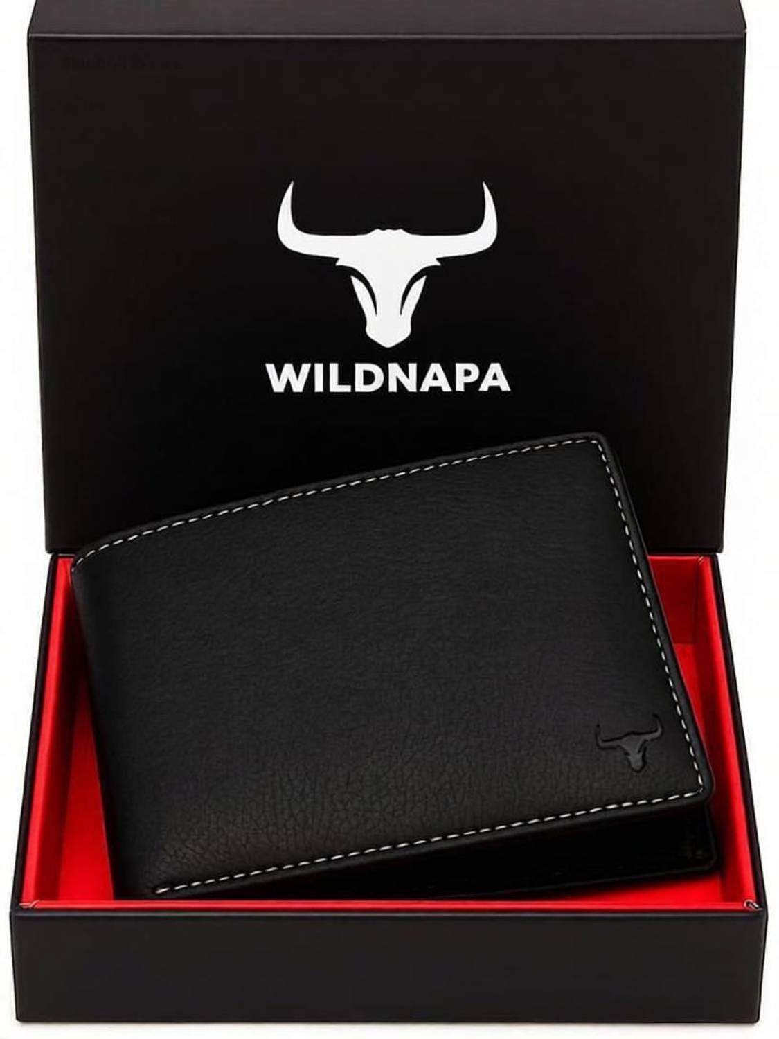 WILD NAPA Men Black Leather Wallet - Image 2