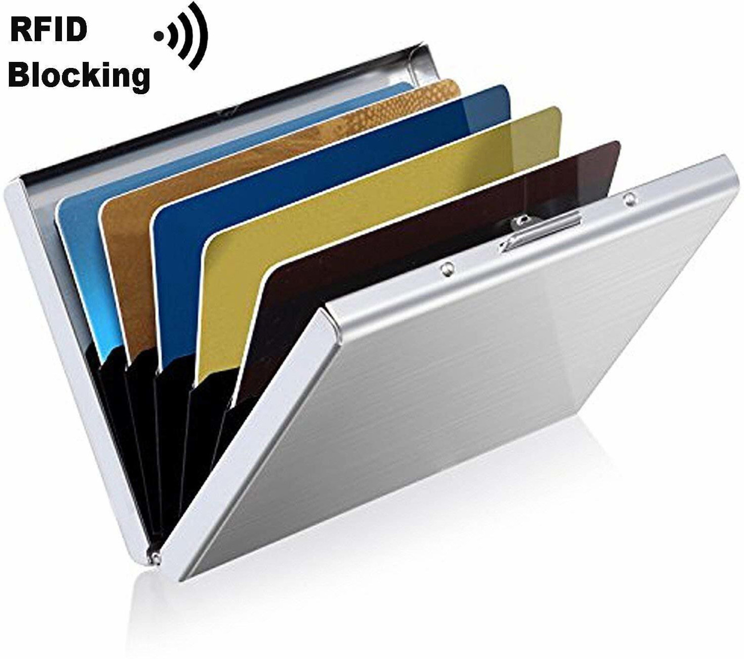 Image of Yatee Men & Women Casual, Ethnic, Formal, Travel Silver Aluminium, Plastic Card Holder