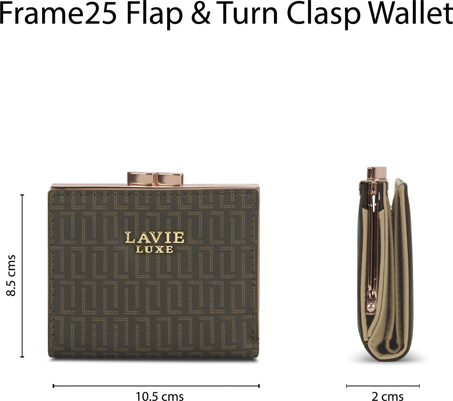 Image of Lavie Luxe Women Casual Khaki Genuine Leather Wallet