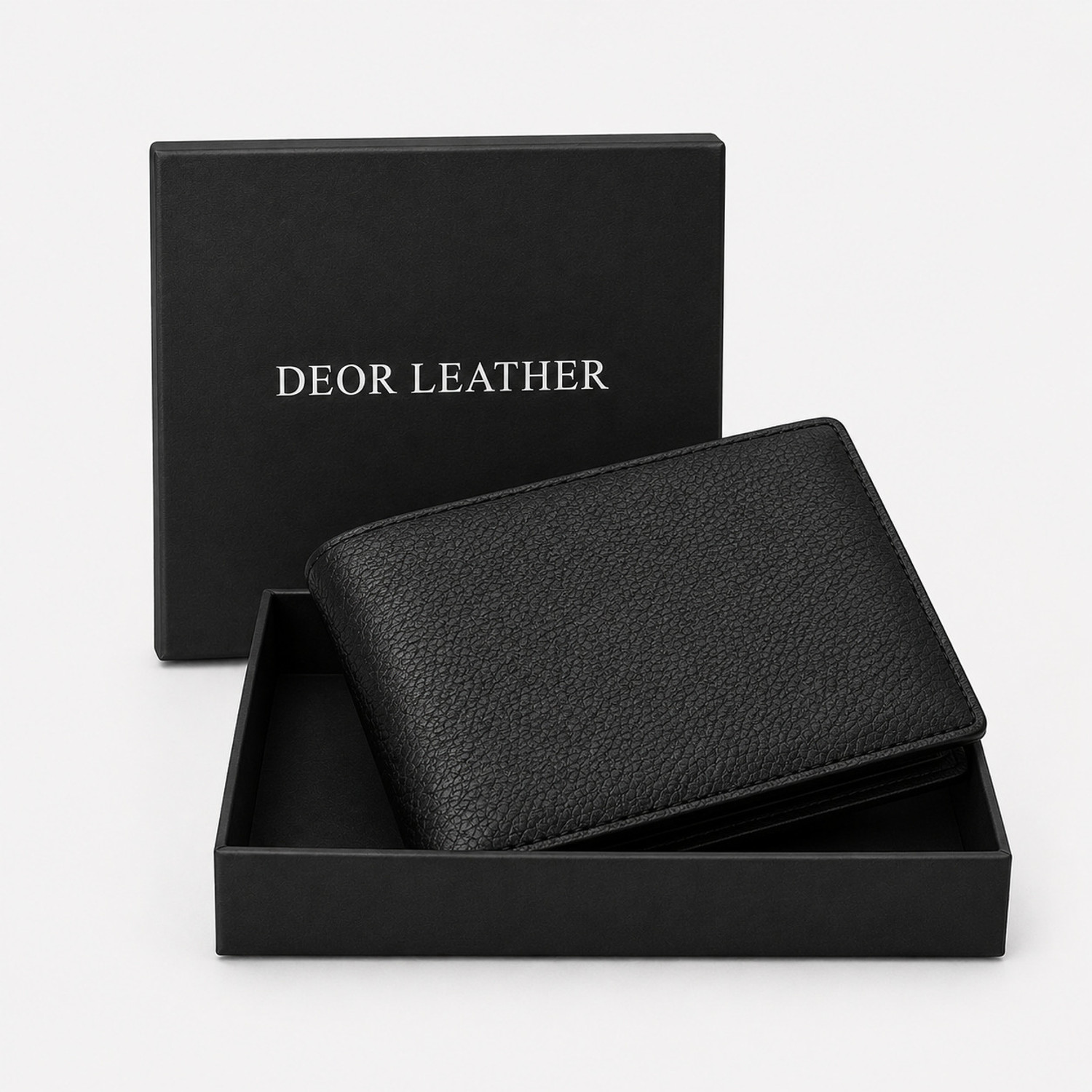 Image of Deor Men Evening /Party, Formal Black Genuine Leather Wallet