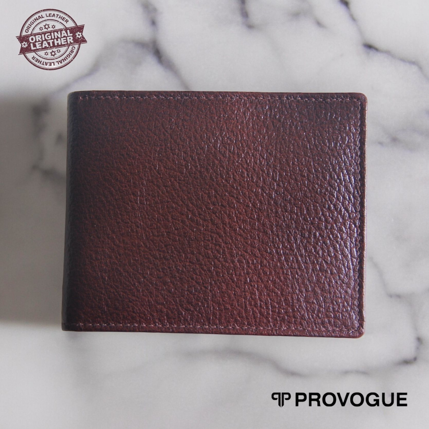 Image of PROVOGUE Men Casual Brown Genuine Leather RFID Wallet (4 Card Slots)