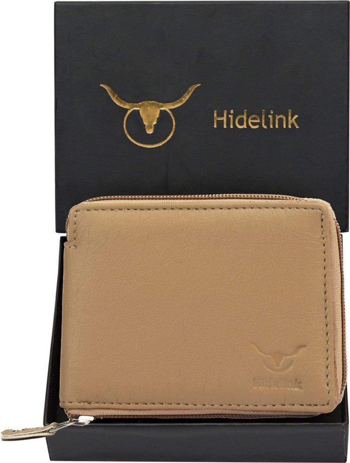 Image of Hidelink Men & Women Casual, Ethnic, Evening /Party, Formal, Travel, Ethnic, Trendy Beige Artificial Leather Wallet