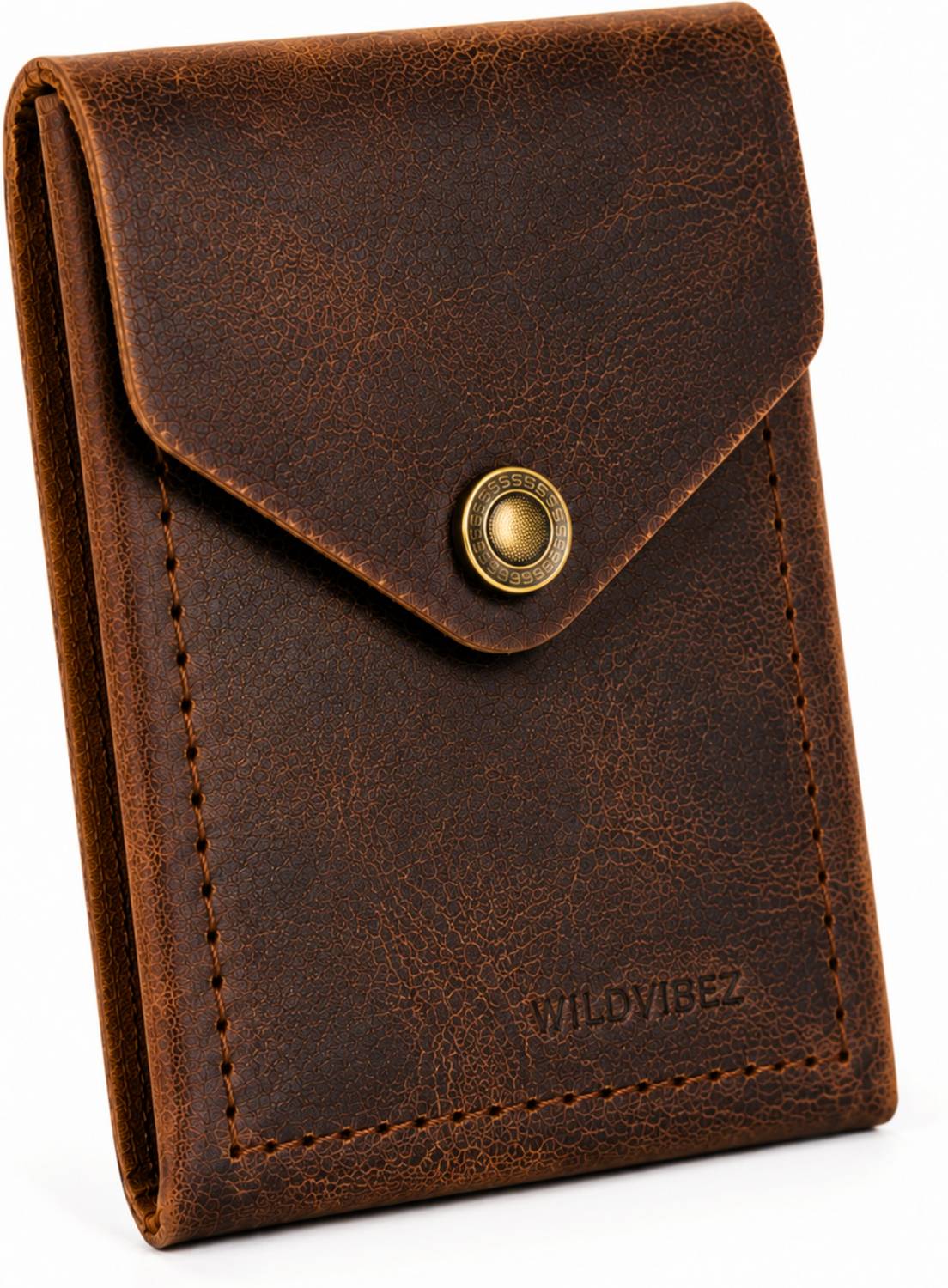 WILDVIBEZ Brown Genuine Leather Wallet - Image 1