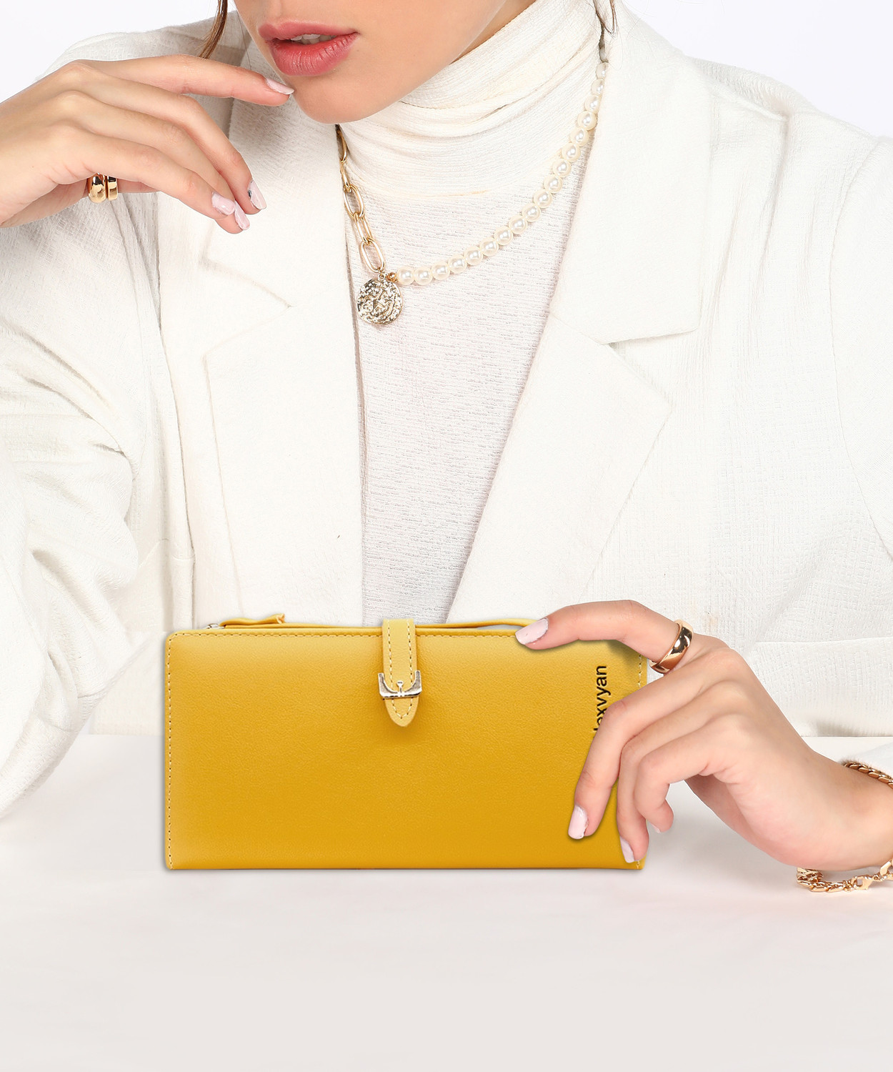 Image of AlexVyan Women Casual, Ethnic, Evening /Party, Travel, Trendy Yellow Genuine Leather Wallet