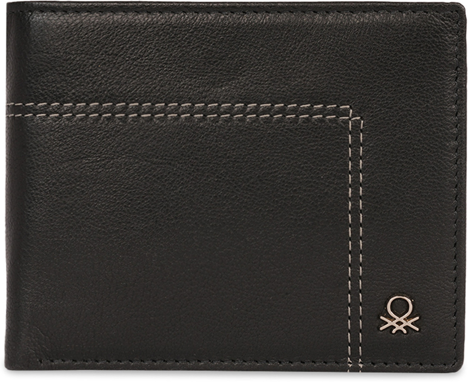 Image of United Colors of Benetton Men Casual Black Genuine Leather Wallet