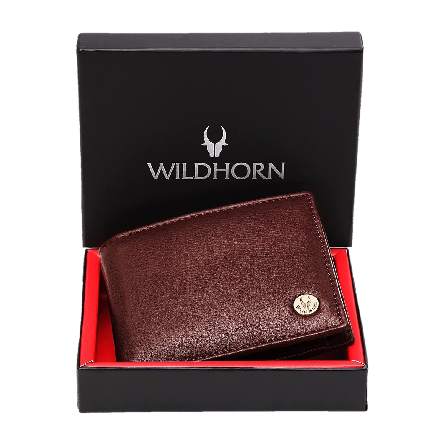 WILDHORN Men Casual Maroon Genuine Leather Wallet