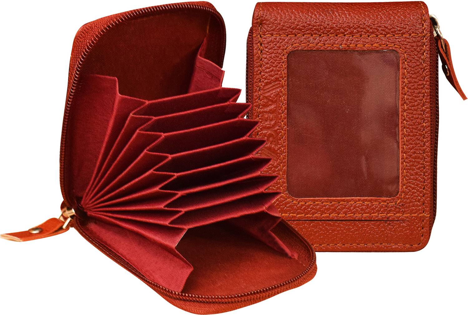 ABYS Women Casual, Ethnic, Evening/Party, Formal, Travel, Trendy Red Genuine Leather Wallet