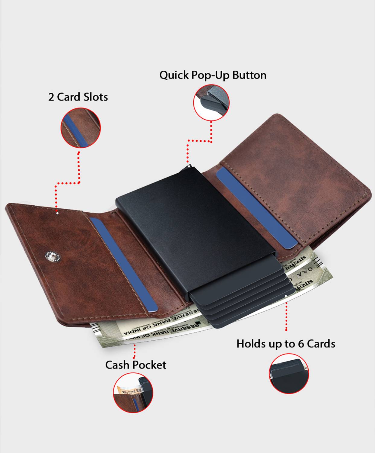 thewalletstore Men Brown Leather Wallet - Image 2