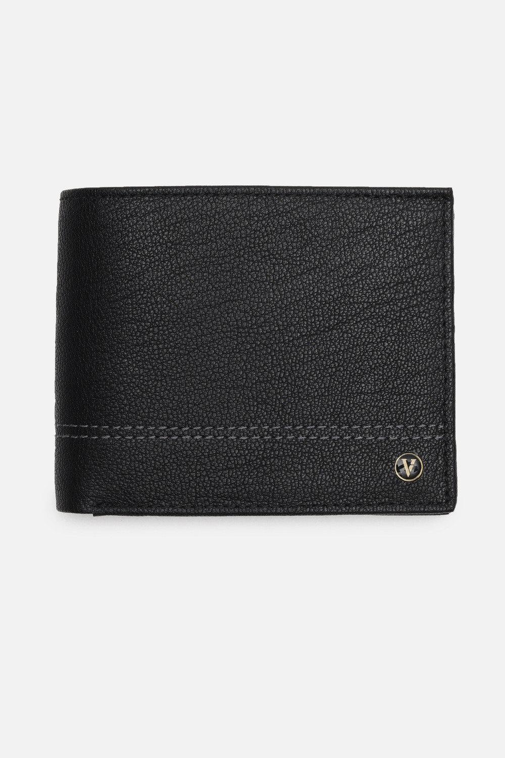 Image of VAN HEUSEN Men Casual Black Genuine Leather Wallet (1 Card Slot)