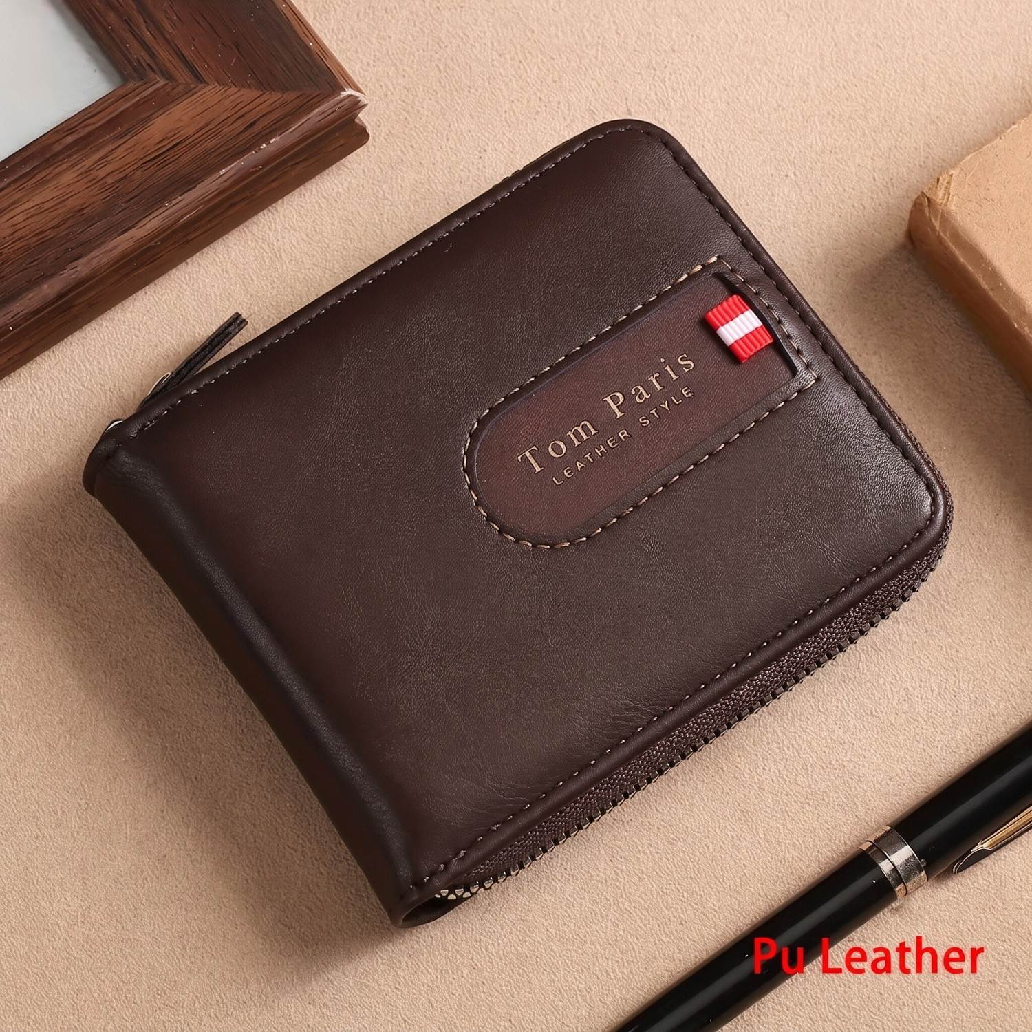 Image of Tom Paris Women Casual Brown Genuine Leather Wallet (3 Card Slots)