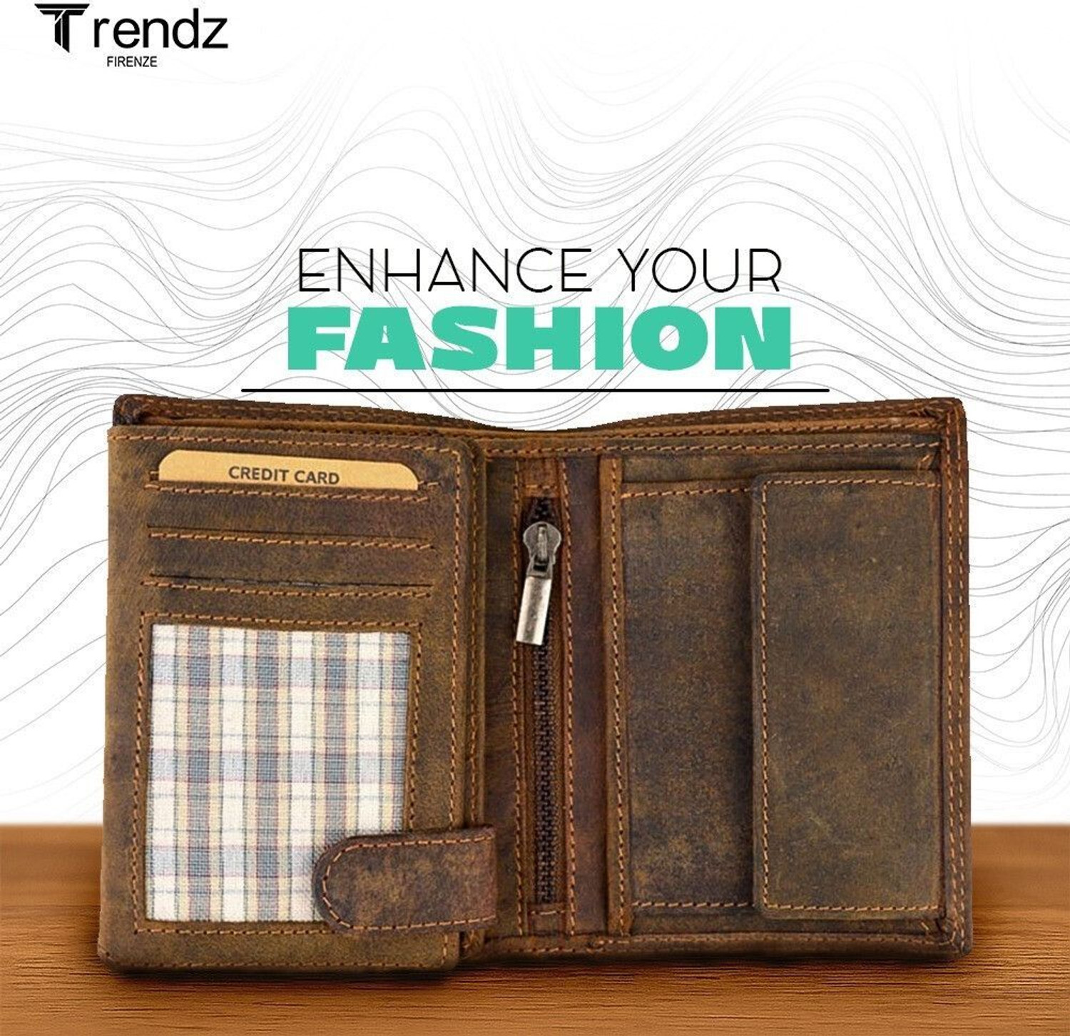 Image of Trendz Firenze Men Trendy Brown Genuine Leather Wallet