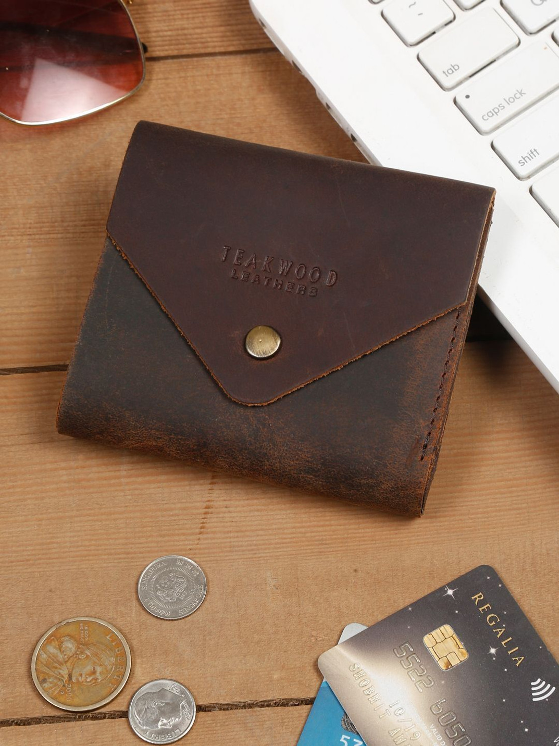 Image of Teakwood Leathers Men Casual Brown Genuine Leather Wallet
