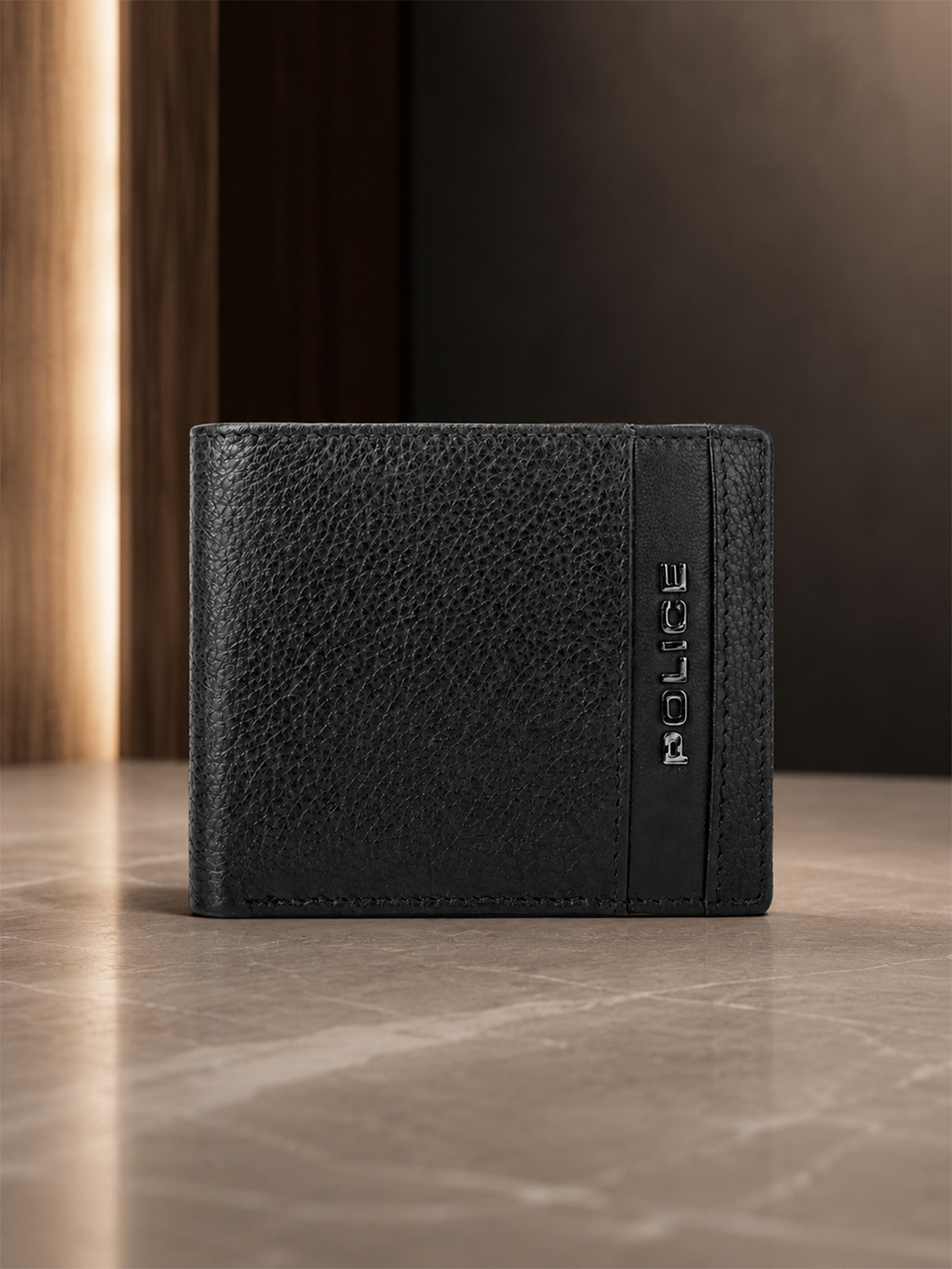 Image of Police Men Black Genuine Leather Wallet