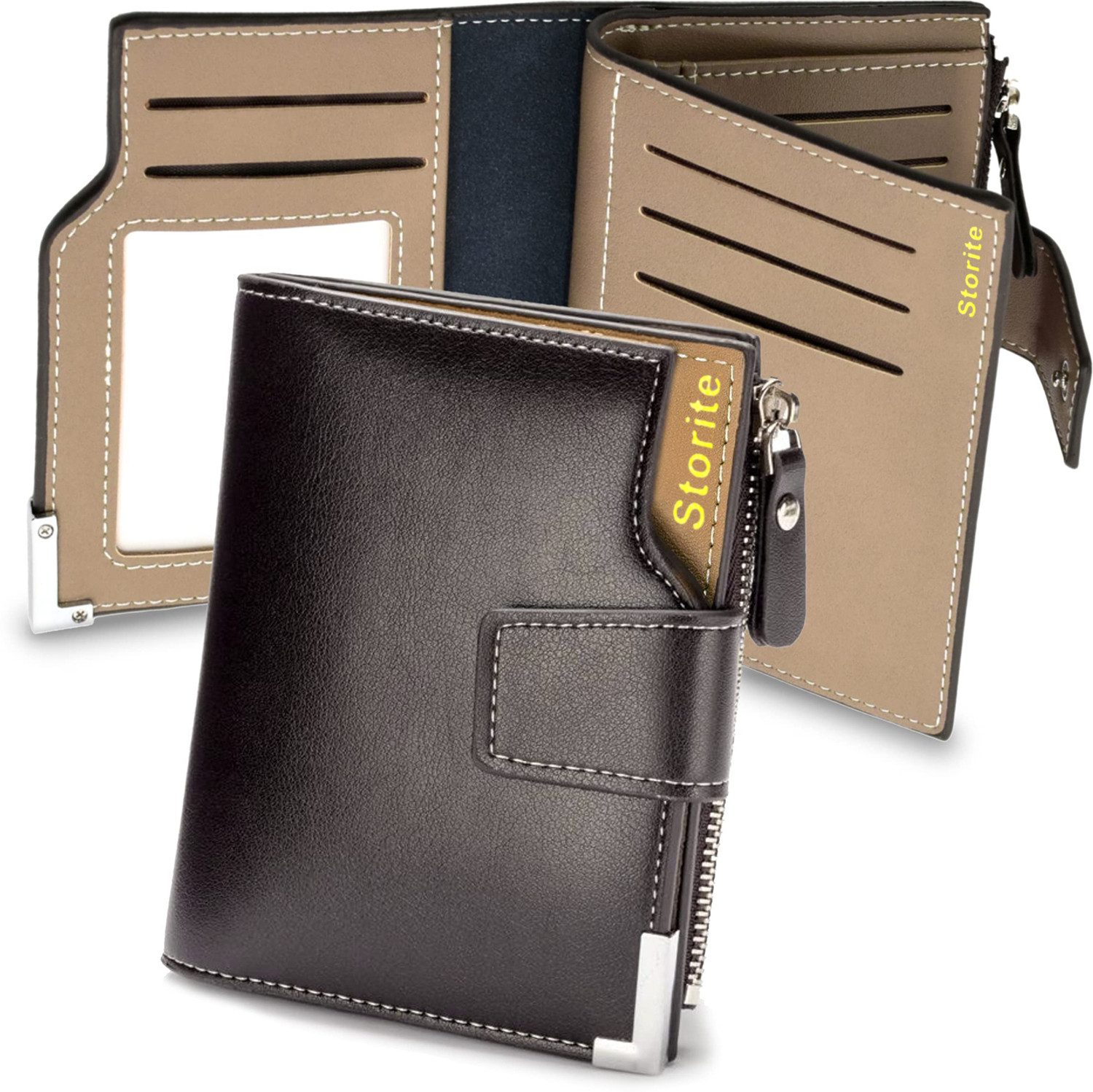 Image of STORITE Men Casual, Formal, Travel, Trendy Brown Artificial Leather Wallet