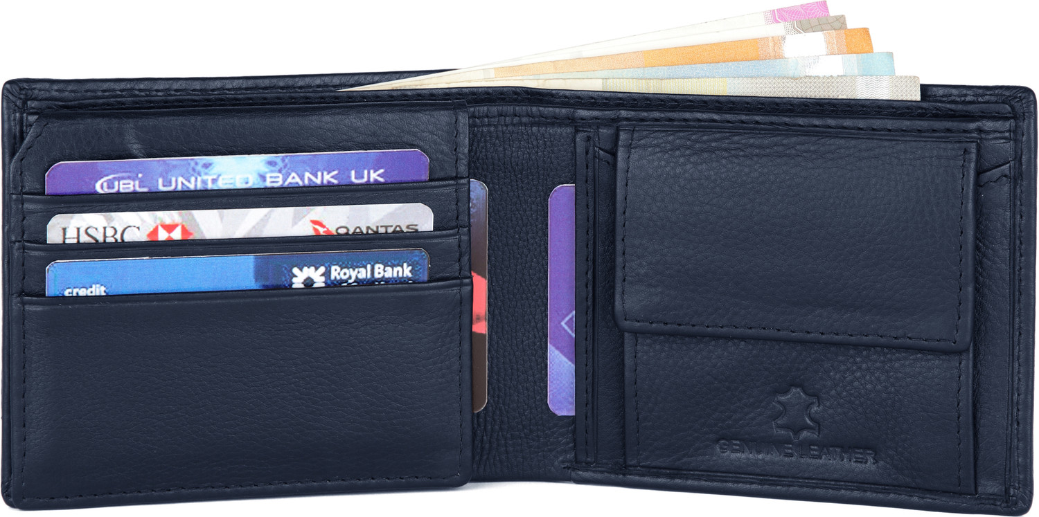 Image of PROVOGUE Men Casual, Evening /Party, Formal, Travel Blue Genuine Leather Wallet