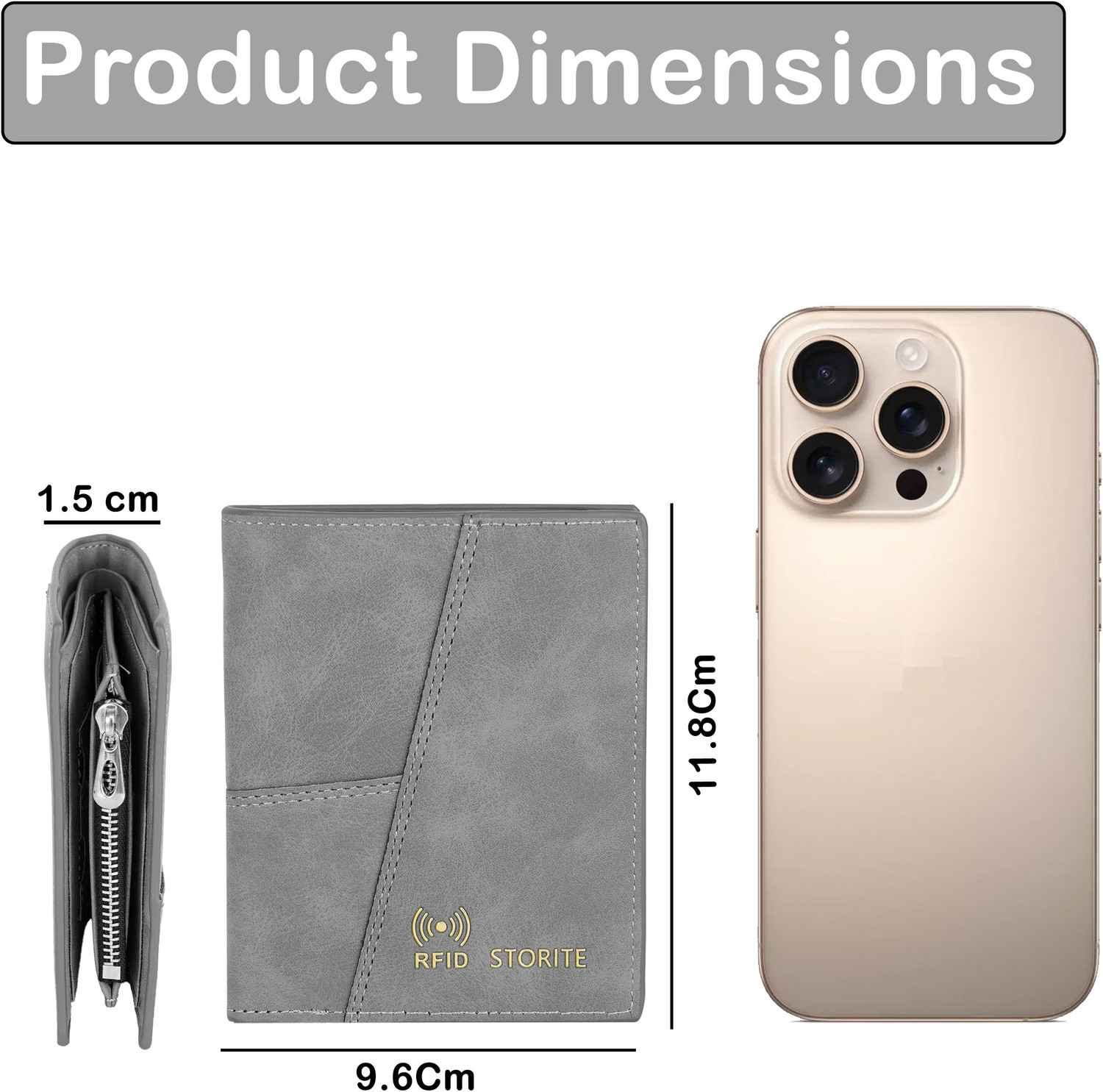 Image of STORITE Men Casual, Travel, Formal, Trendy Grey Artificial Leather Wallet